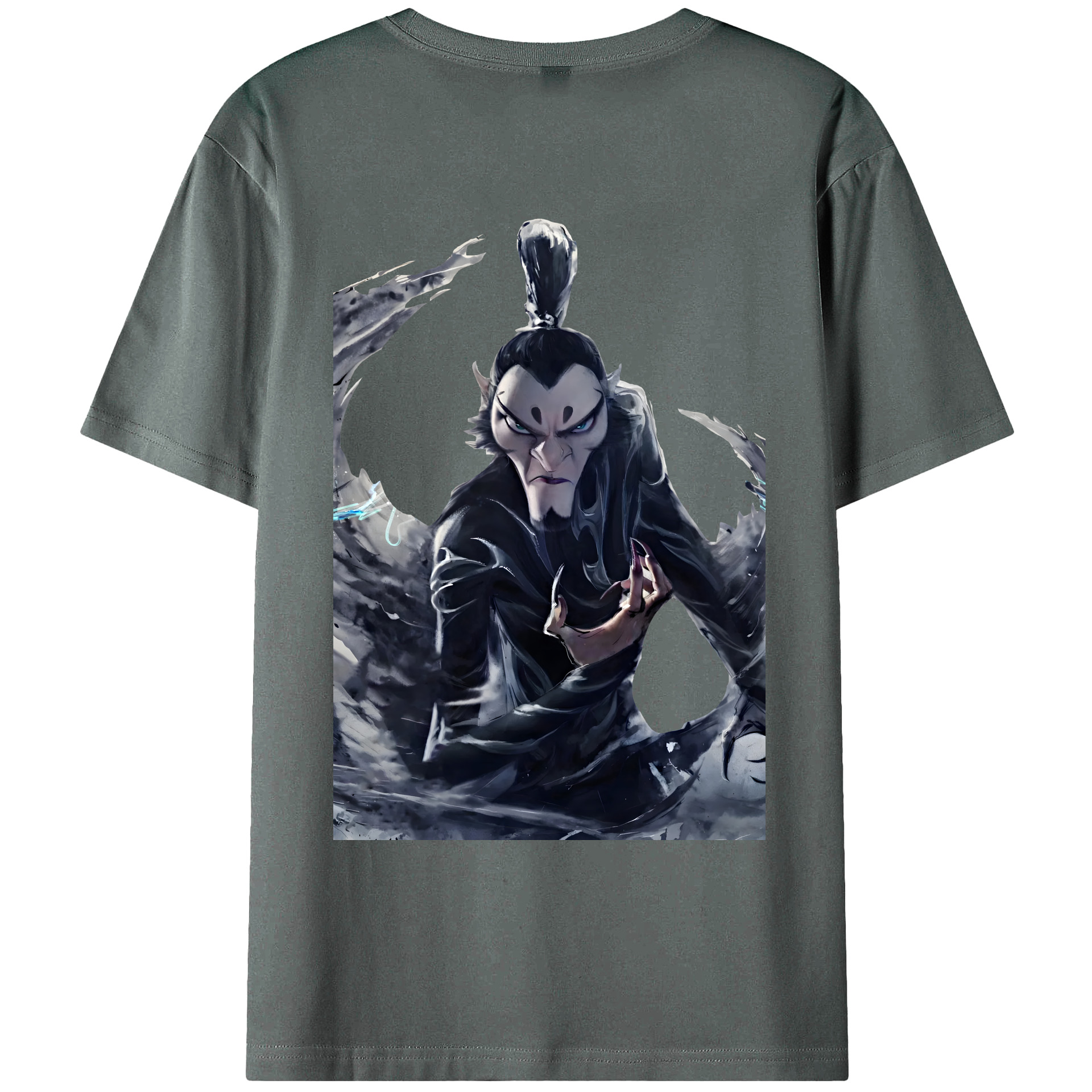 （画像用） Ne Zha 2 ナタ 魔童の大暴れ 綿100％ メンズ半袖Tシャツ（バックプリント） 通気性